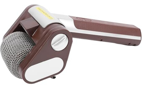 Fockety Cepillo de Parrilla Giratoria, Limpiador de Parrilla Eléctrica Recargable de Barbacoa con Inalámbrica con Rodillo de Acero Inoxidable de 350 Rpm y Luz LED, para Entusiastas de (BROWN)