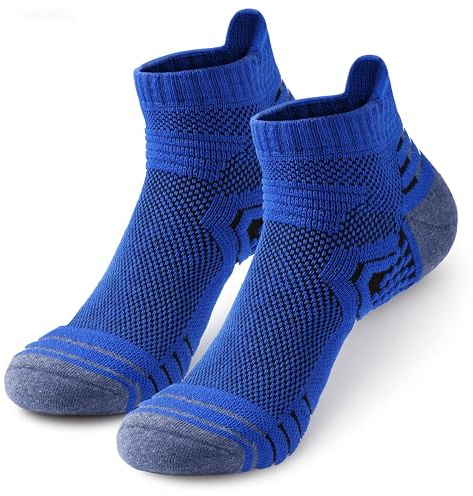 RANDY SUN Calcetines Deportivos Unisex, 2 Pares, Transpirables Anti-Ampollas, Acolchados, Soporte Arco Plantar para Running, Gimnasio, Ciclismo, Senderismo y Trabajo, Talla S