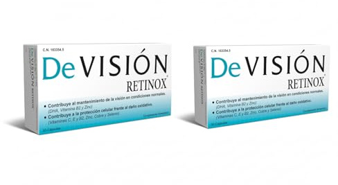 Devisión Retinox 30 Cápsulas - Pack de 2 Unidades - Ayuda al Mantenimiento de la Vista y a la Protección Celular frente al Daño Oxidativo - con DHA, Luteina, Vitaminas y Minerales