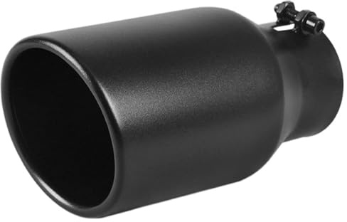 Bosiyrggrl Terminale di Scarico Nero con Ingresso da 3 Pollici, Dimensioni 3 X 4,5 X 9, Finitura Verniciata Nera, Installazione A Bullone.