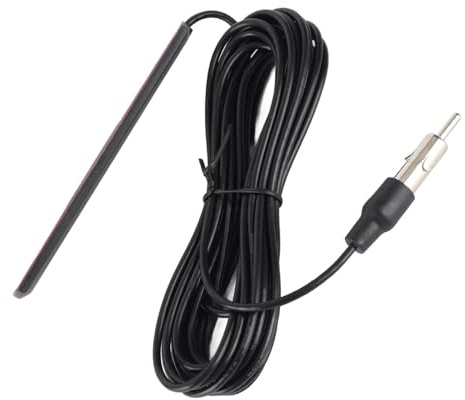 Tbest Antena de Radio para Automóvil 309, Antena FM Am Universal Negra con Cable de 5 M, para la Mayoría de los Vehículos con Instalación en Parabrisas Delantero o Trasero