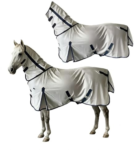 FSXCXBFA Coperta Anti Mosche Traspirante Eczema Coperta Con Collo E Rimovibile per il trasporto,51in(130cm)