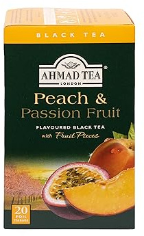 Ahmad Tea Peach & Passion Fruit Black Tea - 6 x 20 Teabag Sachets