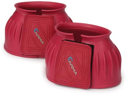 Shires Arma Overreach Bell Boots - 6mm Rubber Shock Absorbing Double Touch-Close - Multiple Sizes Pink/Full