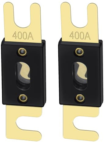 Heschen ANL Fuse ANL-400 400 Amp for Car Vehicles Audio System Sheet Gold Tone & Black 2 Pack