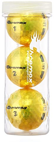 Chromax Metallic M5 farbige Golfbälle (3 Stück Röhre), Gelb