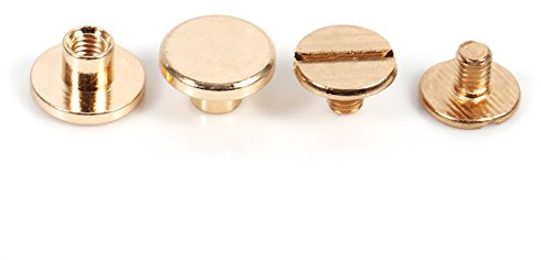 10 Sets Solid Brass Button Stud Screw Nail Screwback for Clothing Leather Rivet Belt Craft,Gold Color,5/6.5/8mm(5mm)