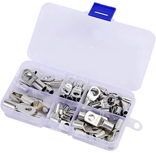 TOPWAY 60 Pièces Bornes en Cuivre étamé Trou de Boulon Cosses de Câble Connecteur Cosses de Câble Anneau Batterie SC Bornes pour Marine, Automobile, électrique (6/10/16/25mm²)