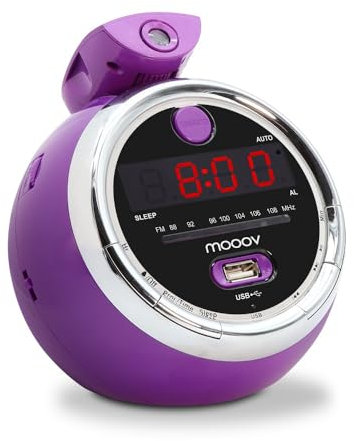 Metronic Radio réveil Projection, Violet, Normal