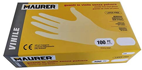MAURER Guanti in vinile monouso taglia M (scatola 100 unità)