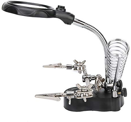 Lupen Lámpara de Escritorio con Lupa, LED de Luz Diurna y Abrazadera, para Lectura, Inspección, Soldadura, Manualidades, Reparación y Hobby