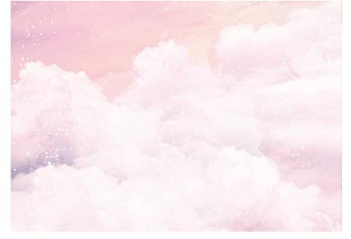 Papel Pintado Infantil Nubes Chicas Cielo Rosa Manta Pastel - Incluye Pegamento - Fotomurales Pared Tejido No Tejido Decorativos Murales Fotográfico XXL Moderno Decoración de Paredes (368x254 cm)