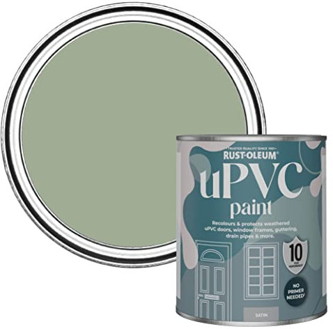 Rust-Oleum Green uPVC Door and Window Paint In Satin Finish - Bramwell 750ml