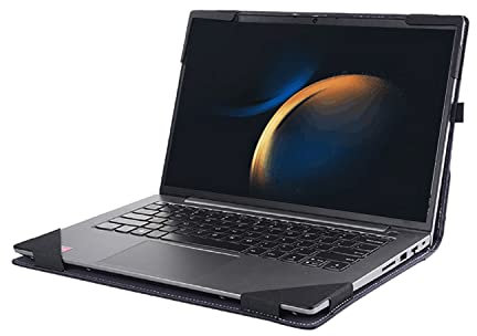 Laptop-Hülle für 16 Zoll Samsung Galaxy Book3 Pro/Galaxy Book3 Pro 360/Galaxy Book 3 Ultra, PU-Leder, Laptoptasche, Schutzhülle, Zubehör (Dunkelgrau)