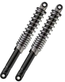360mm Stoßdämpfer verstärkt, Satz Schwarz Chrom, passend für Mofa, Moped, Kreidler, Zündapp, Hercules, Puch, Simson S50, S51, S53, S70, S83, SR50, Honda Camino, MT, MB, Zündapp CS
