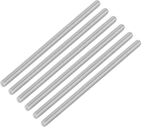 QUARKZMAN 6 Stück Gewindestangen, M6 x 120mm, 304 Edelstahl, Gewindestab mit metrischem Vollgewinde, M6-1 Gewindestift für Möbel- und Maschinenmontage