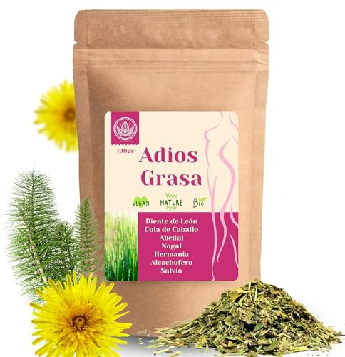 Té de Diente de León, Cola de Caballa, Abedul,Nogal,Hernaria,Alchachofera y Salvia | Infusión 0% Grasa, Regula el Metabolismo, Mejora la Digestión y el Estado de la piel