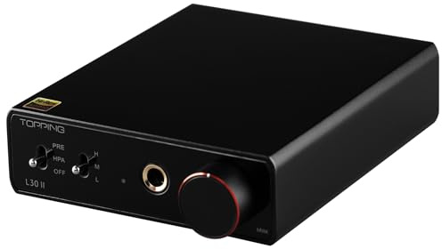 TOPPING L30 II NFCA Headphone Amplifier, 0.3uV Ultra-Low Noise, 144dB Dynamic Range, 0.00006% THD+N, Three Gain Settings, Compatible with High/Low Impedance Headphones (L30 II - Black)