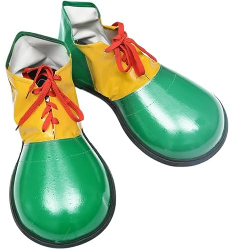 Wudaizhi 1pairs Adult Leather Clown Shoes Cosplay Props Party Costume Carnival Circus Clown Shoes Masquerade Halloween Costume Shoes