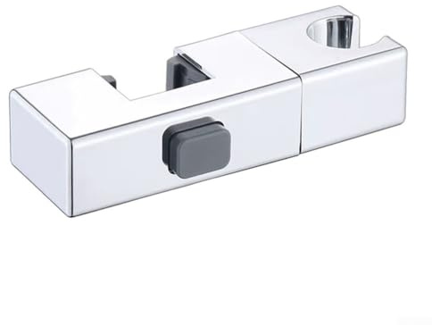 Soporte rectangular giratorio para cabezal de ducha y soporte de rociador ajustable, soporte ABS para tubos cuadrados estándar de 30 x 18 mm, accesorio de baño de instalación rápida en cromo (cromo)