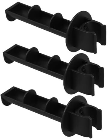 OUNONA Toilet Chair Paper Roll Holder 3pcs Set Handle Mount Tissue Stand for Bathroom Commode Wheelchair Use Senior Transport Chair Accessories Black