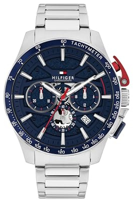 Tommy Hilfiger Chronograph Quarz Uhr Silbernes mit Silbernes Edelstahlarmband - 1792261