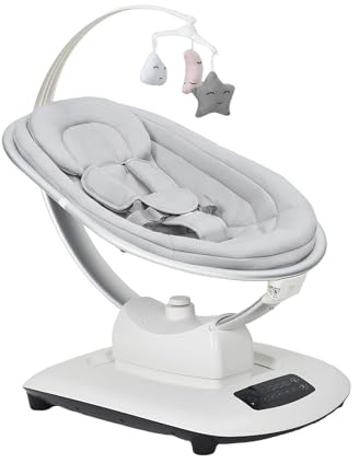 Zstar Balancín eléctrico premium para bebé con mando a distancia inteligente, tecnología de oscilación 5D, biblioteca de música y modo de inclinación adaptable para bebés de 0 a 6 meses (máx. 18 kg