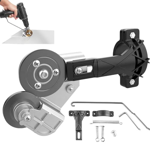Titanium Drill Nibbler Sheet Metal Cutting Tool, Electric Drill Plate Cutter, Sheet Metal Cutter, Metal Nibbler Drill Attachment, with Adapter for Cutting Aluminum, Steel, Copper, Iron (Color a)