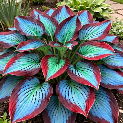 MehrjäHrige, Farbenfrohe Funkien-Rhizom In GroßPackungen, Hosta, Fachgerecht Gepflanzt,GartenverschöNerung-4Rhizome-F