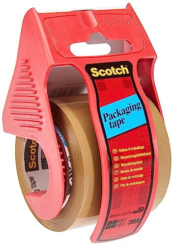 3M C5020D Verpackungsklebeband im Handabroller, 48 mm x 20,3 m, braun