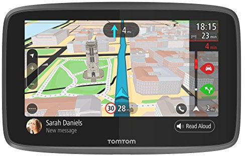 TomTom Car Sat Nav GO 6200, 6 Inch with Handsfree Calling, Siri, Google Now, Updates via WiFi, Lifetime Traffic via SIM Card and World Maps, Smartphone Messages, Capacitive Screen, Black
