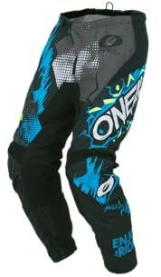 O'NEAL | Pantaloni Motocross | MX | Libertà di movimento, completamente foderati, imbottitura in gomma protettiva per una maggiore protezione | Pantaloni Element Villain | Bambini | Grigio | Taglia 40