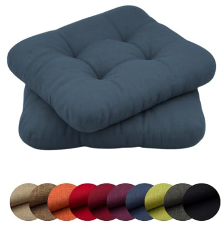 chilly pilley Cuscini Per Sedie Con Passanti Set Cuscini Trapuntati Da Cucina Varie Dimensioni Cuscino Per Sedie Cuscini Decorativi Vari Colori (2x Cuscini 40x40. Blu)