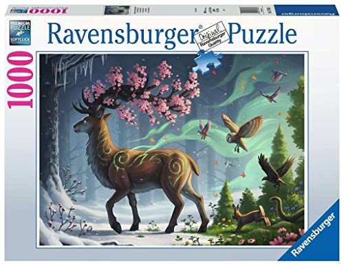 Ravensburger Puzzle 17385 Der Hirsch als Frühlingsbote - 1000 Teile Puzzle für Erwachsene und Kinder ab 14 Jahren