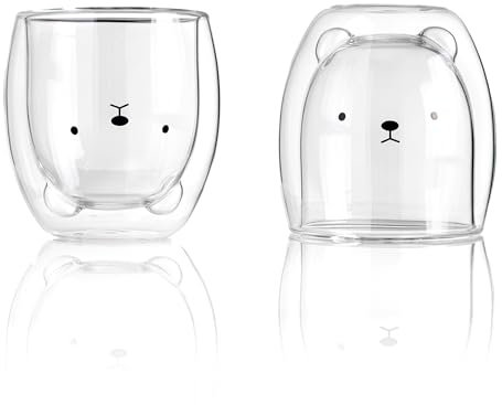 Karls Glas Mignon Verre 250 ml Lunettes Isotherme pour Enfants - Ours