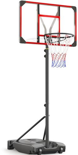 Yohood Kids Basketball Hoop Outdoor 4.82-8.53ft Adjustable, Portable Basketball Hoops & Goals for Kids/Teenagers/Youth in Backyard/Driveway/Indoor, with Enlarged Base and PC Backboard