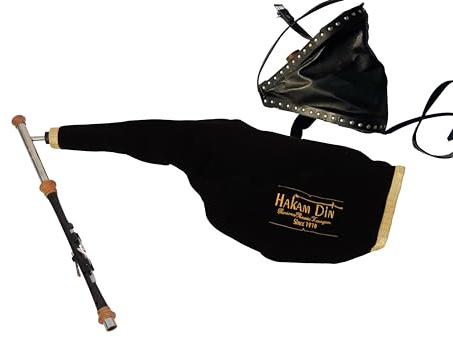 Irish Uilleann Pipes - Juego de práctica de pipas en D para principiantes, juego de iniciación de gaitas de Irlanda con un cántico de 4 llaves de níquel, caña y un folleto guía para principiantes