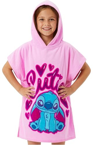 Disney Stitch badhandduk med huva för barn och tonåringar absorberande ombytesrock poncho handduk för simning bad dusch strandhandduk semester nödvändigheter