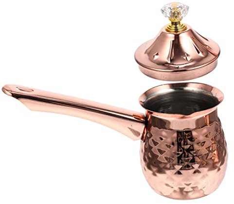 TOPBATHY Turkish Coffee Pot Stainless Steel Milk Frothing Cup with Precision Spout and Handle for Stovetop and Induction Hob 5.7 Inch Multipurpose Coffee Maker