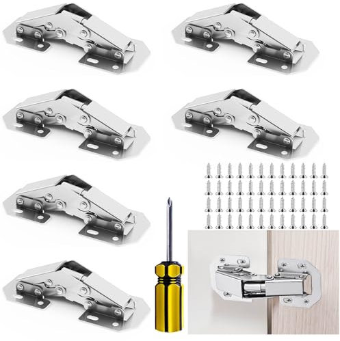 HavaCue 6 Stück Scharniere für Schranktüren mit Schrauben,104 * 43mm Aufschraubscharniere Öffnungswinkel 90°Möbelscharniere,Türscharniere für Holztüren,Lamellentür,Schranktür,Küchenschrank