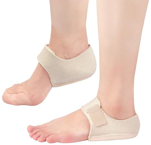 Proteggi Tallone in Silicone 2 Pcs Talloniera per Spina Calcaneare Salva Tallone per Scarpe per Fascite Plantare, Sollievo Dolore Tallones, Donna e Uomo(S/Beige)