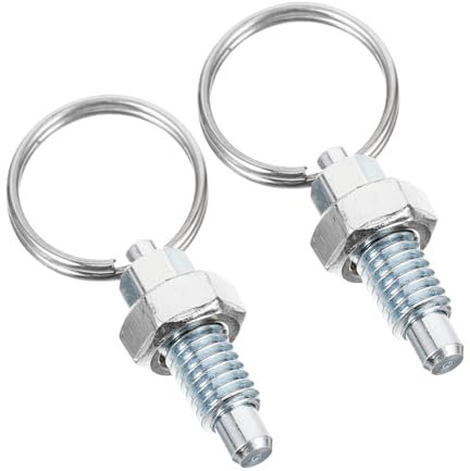Amosfun Pasador Elástico De Acero Inoxidable M6 Émbolo Retráctil y Anillo De Tracción, Pasador De Bloqueo Resistente Para Maquinaria Industrial y Bricolaje, Pack De 2 Unidades