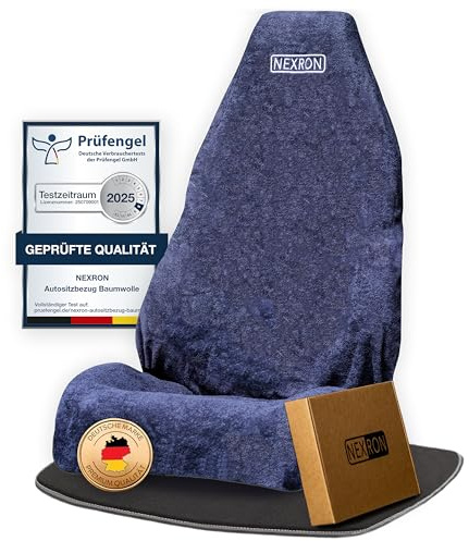 NEXRON® Autositzschoner – besonders bequemer Autositzbezug mit Premium FROTTEE Baumwoll Stoff – schützt die Sitze deines Autos in Sekundenschnelle