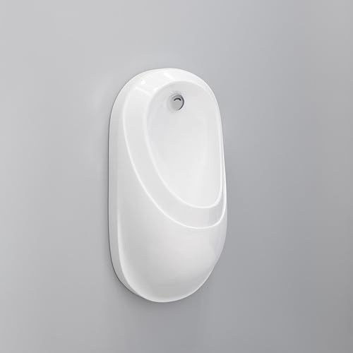 Urinario mural con sensor para hombres, urinario de cerámica con tapa de desagüe de acero inoxidable, urinario sin agua para baños comerciales, oficinas y garajes