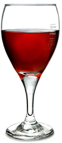 Teardrop Tear Wine Glasses 12.5oz Lined and CE Marked at 125ml, 175ml & 250ml - Set of 4