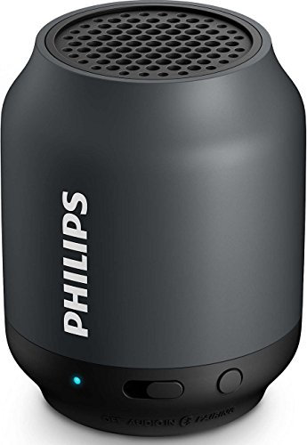 Philips BT50B/00 tragbarer kabelloser Bluetooth Lautsprecher (2 Watt) grau/schwarz
