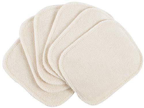 Set di 6 dischetti cosmetici lavabili in cotone biologico, colore naturale.