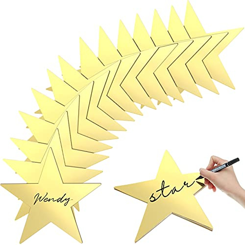 Outus 48 Pieces 11 Inch Large Gold Stars Cutouts Gold Stars Decoration Double Printed Paper Star for Wedding Bulletin Board Decoration, Classroom Wall Party Decorations Graduation Party Decorations