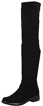CAPRICE Damen Overknee Stiefel Kleiner Absatz Vegan, Schwarz (Black Stretch), 41 EU