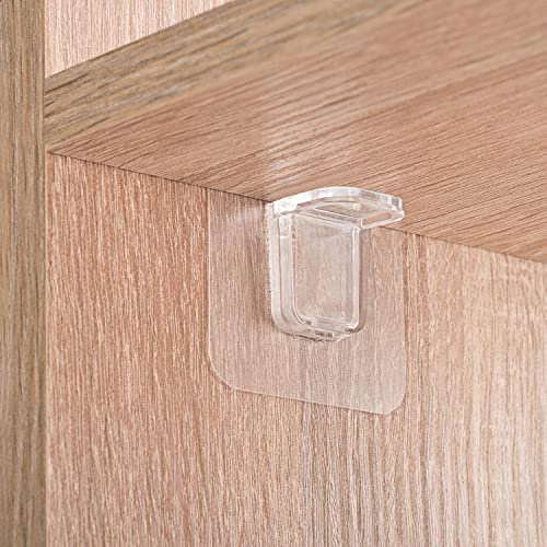 TECBULL® 24 Schrankboden Halter 2-teilig selbstklebend, extra große Klebefläche, Einlegeboden Halter, ohne Bohren, Bodenträger, Regalbodenträger, Schrankbretter Halterung transparent